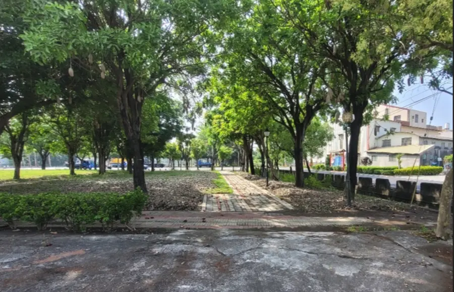 施工前,樹林環繞的空地